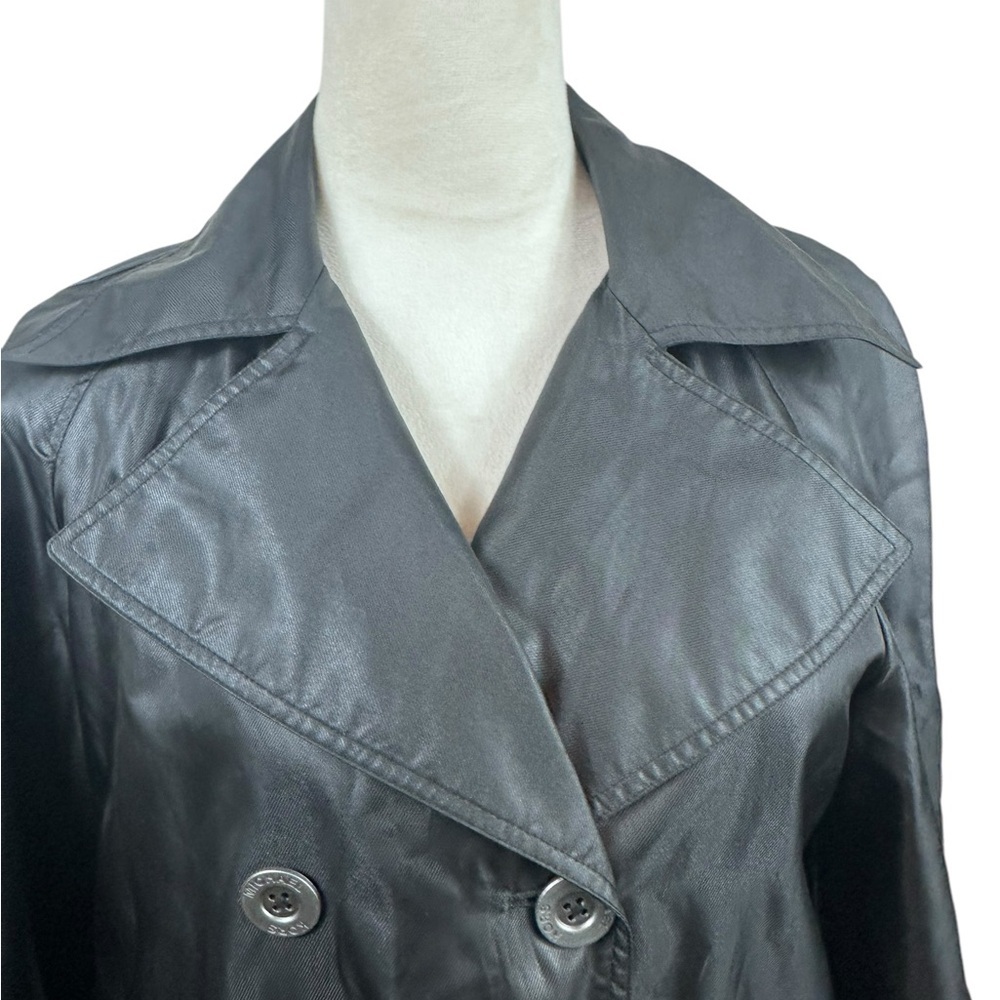 Michael Kors black shiny raincoat size medium - Picture 4 of 12